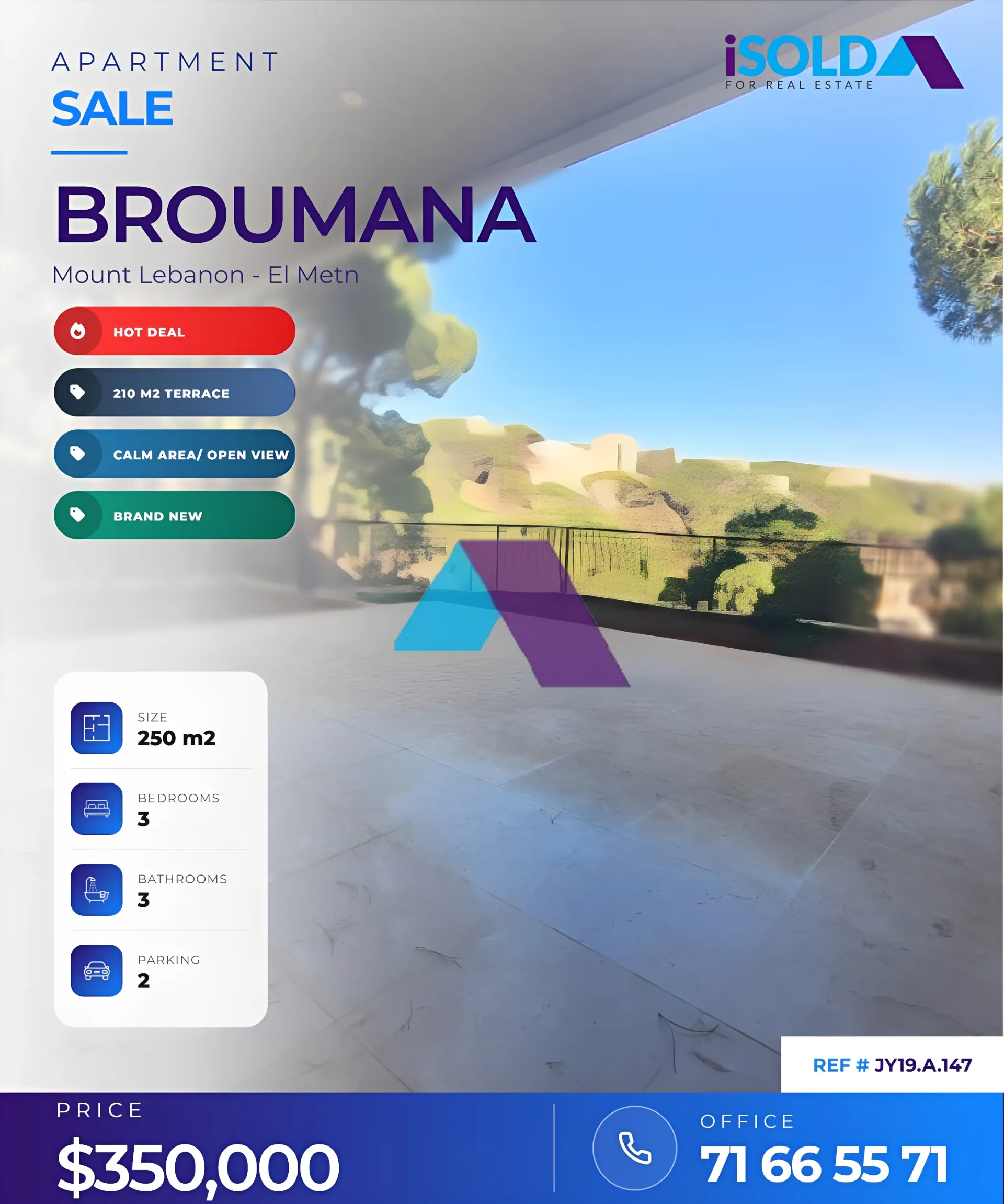 Apartment for Sale in Broummana