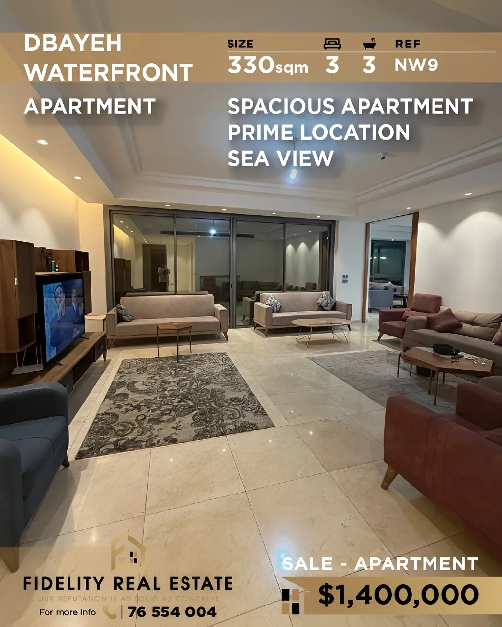 Apartment for sale in Dbayeh, Lebanon - 3 bed, 3 bath