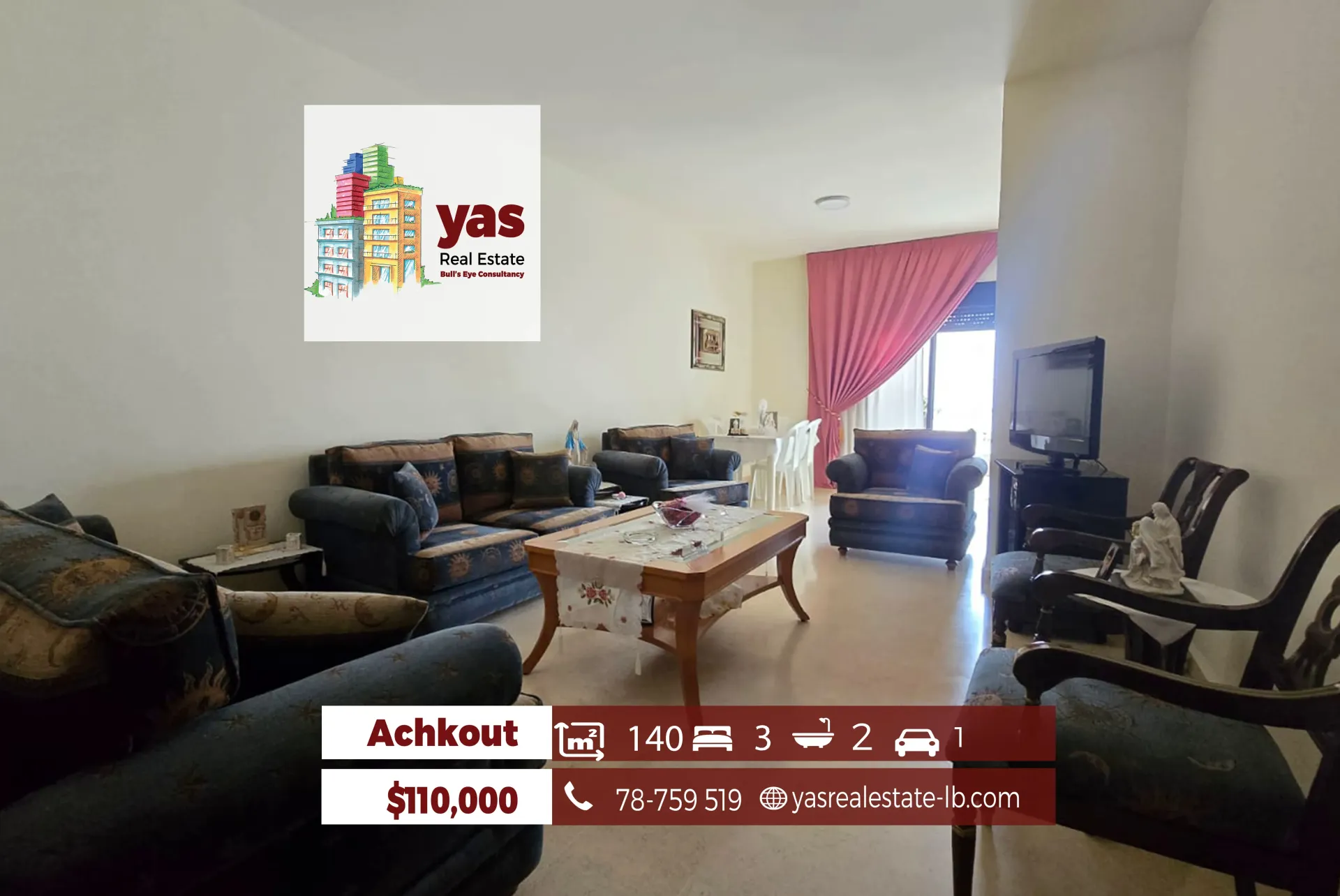 Apartment for Sale in Ashqout - 3 bed, 2 bath