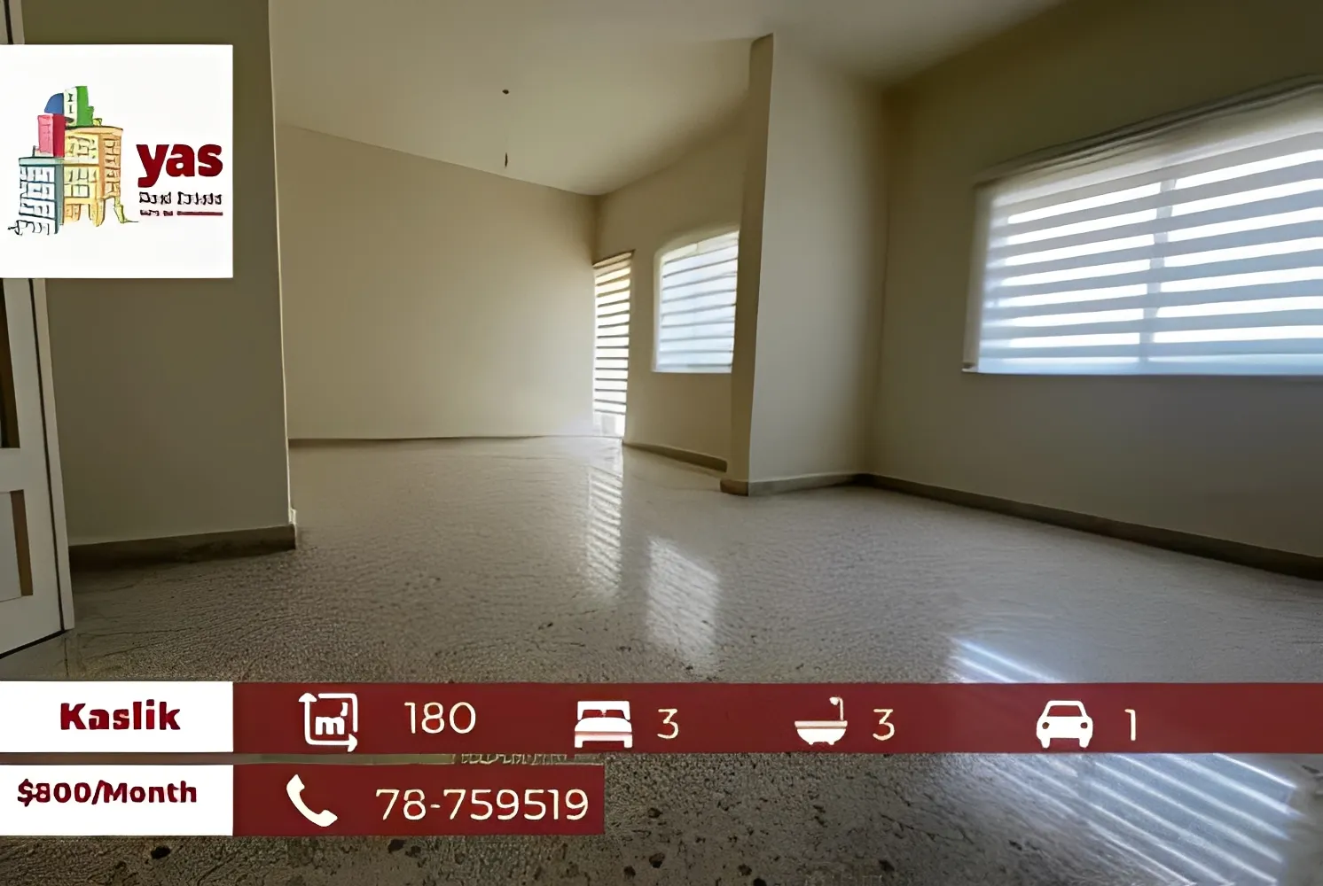 Apartment for Rent in Kaslik - 3 bed, 3 bath