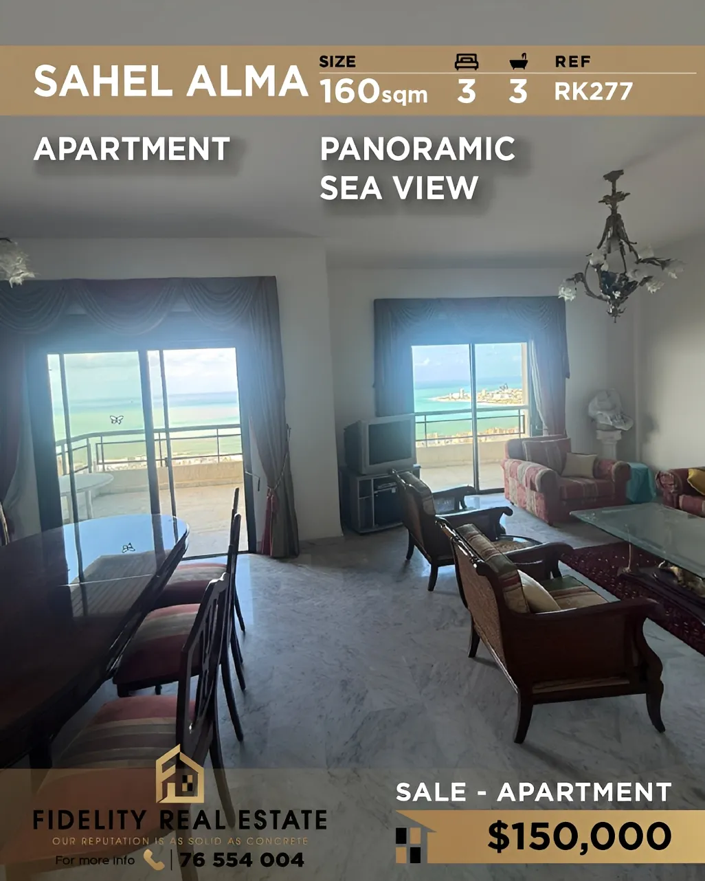 Apartment for sale in Sahel Aalma, Lebanon - 3 bed, 3 bath