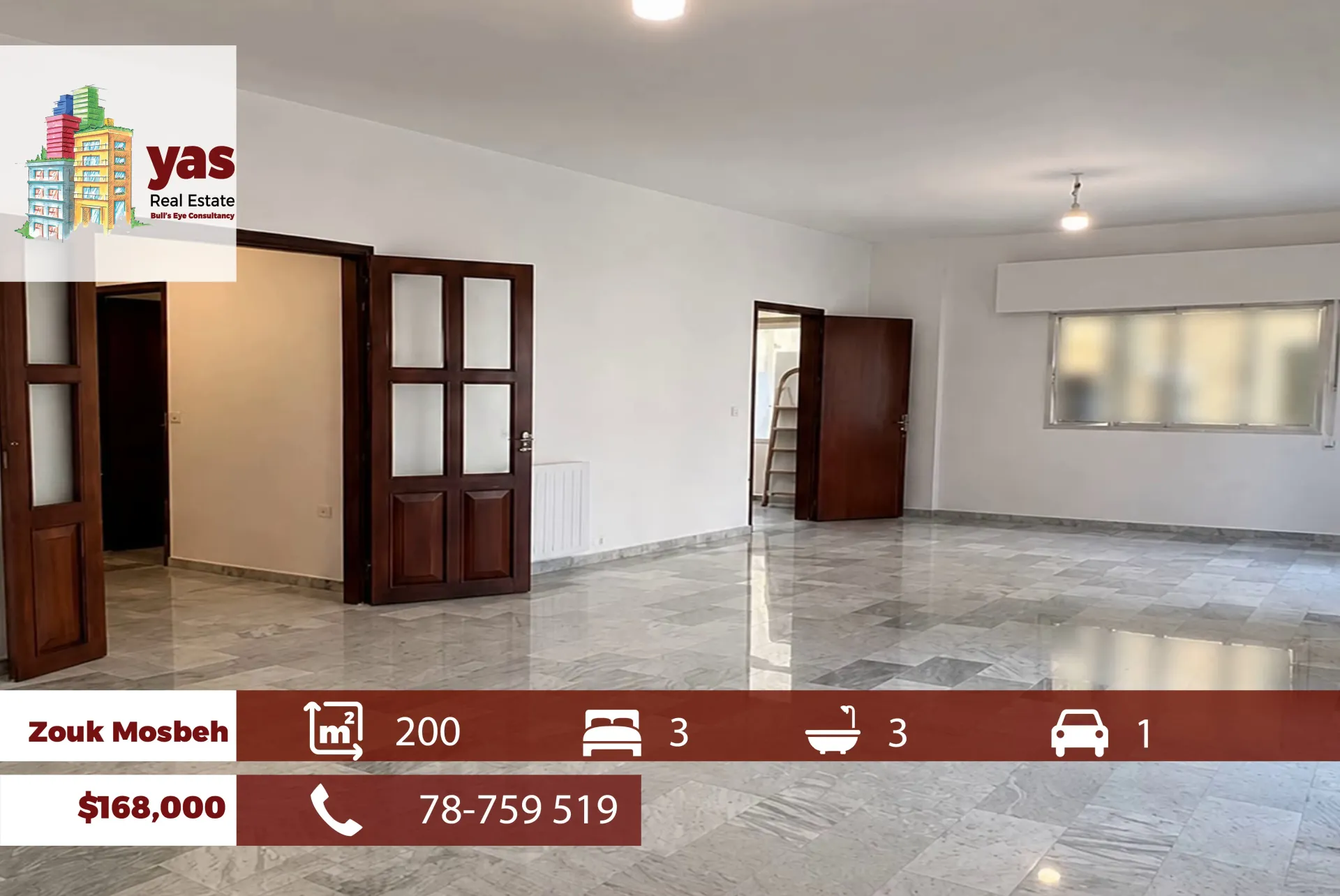 Apartment for Sale in Zouk Mosbeh - 3 bed, 3 bath