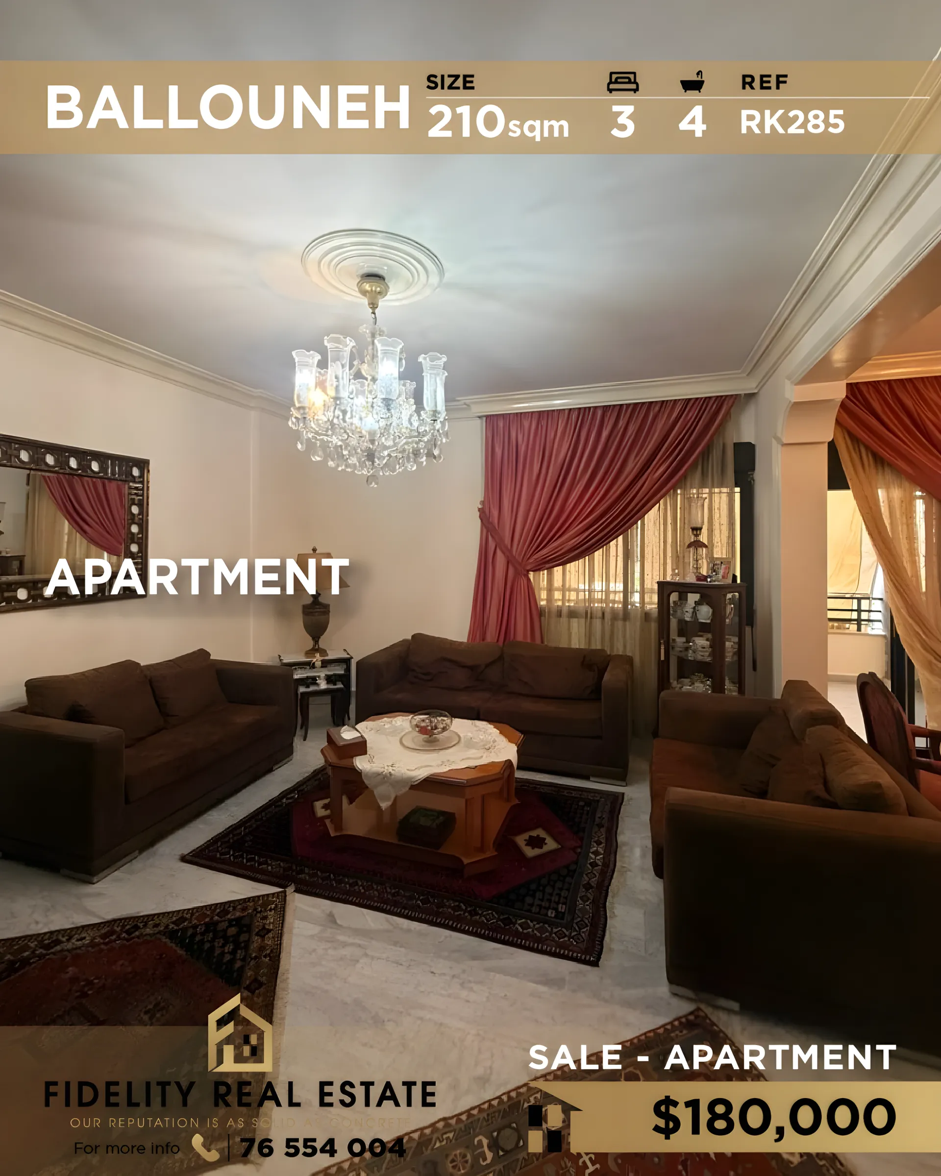 Apartment for sale in Ballouneh, Lebanon - 3 bed, 4 bath