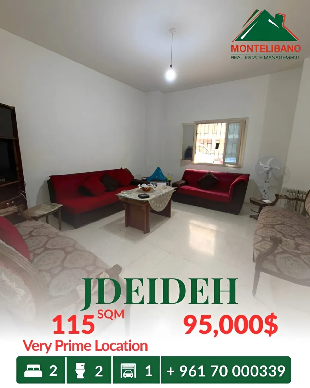 Apartment for sale in Jdeideh, Lebanon - 2 bed, 2 bath
