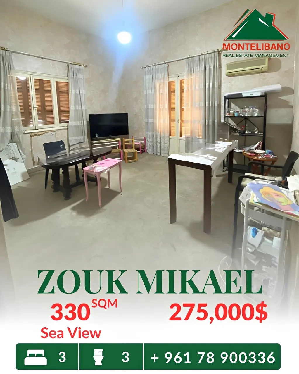 Apartment for sale in Zouk Mikael