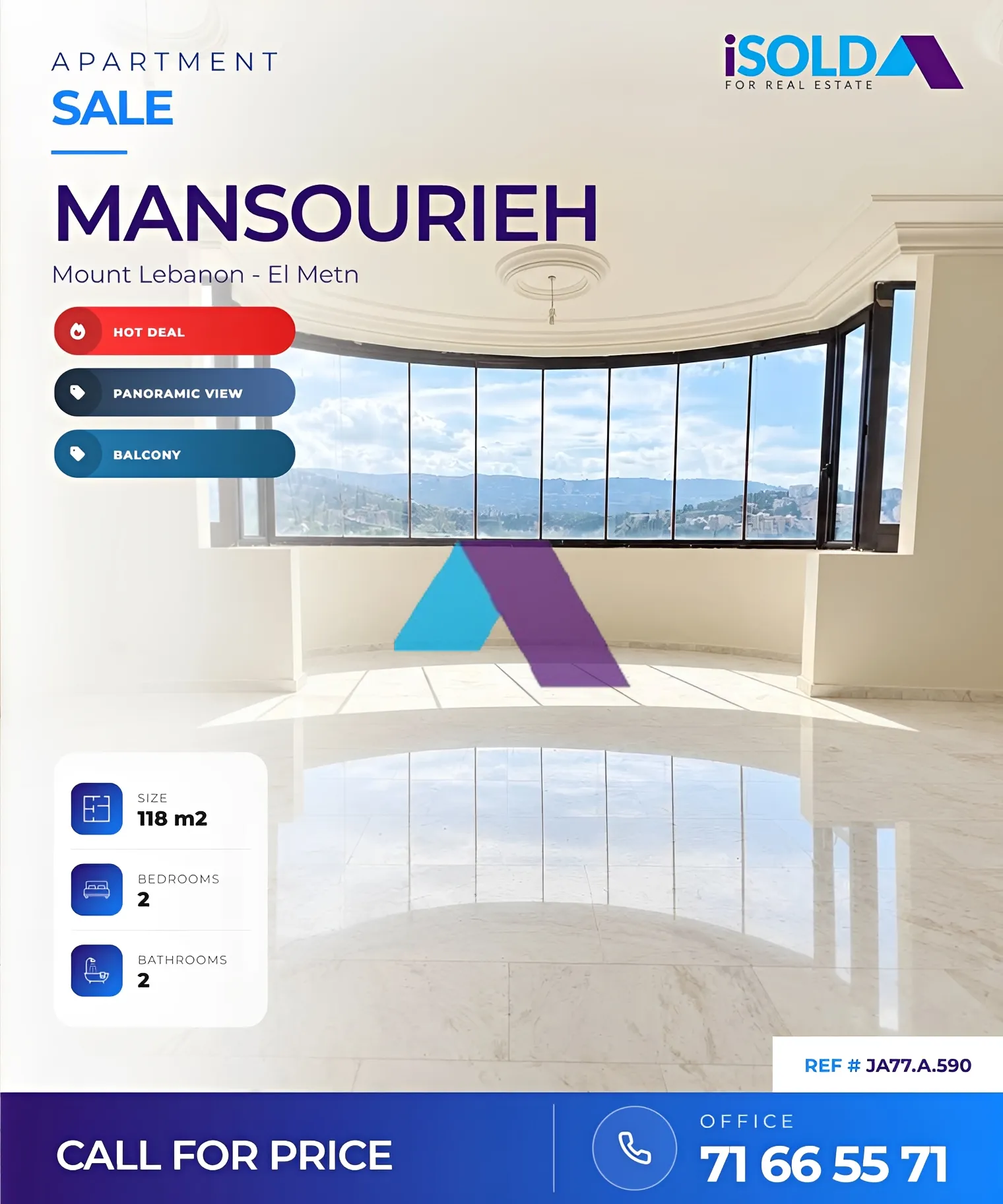 Apartment for sale in Mansourieh