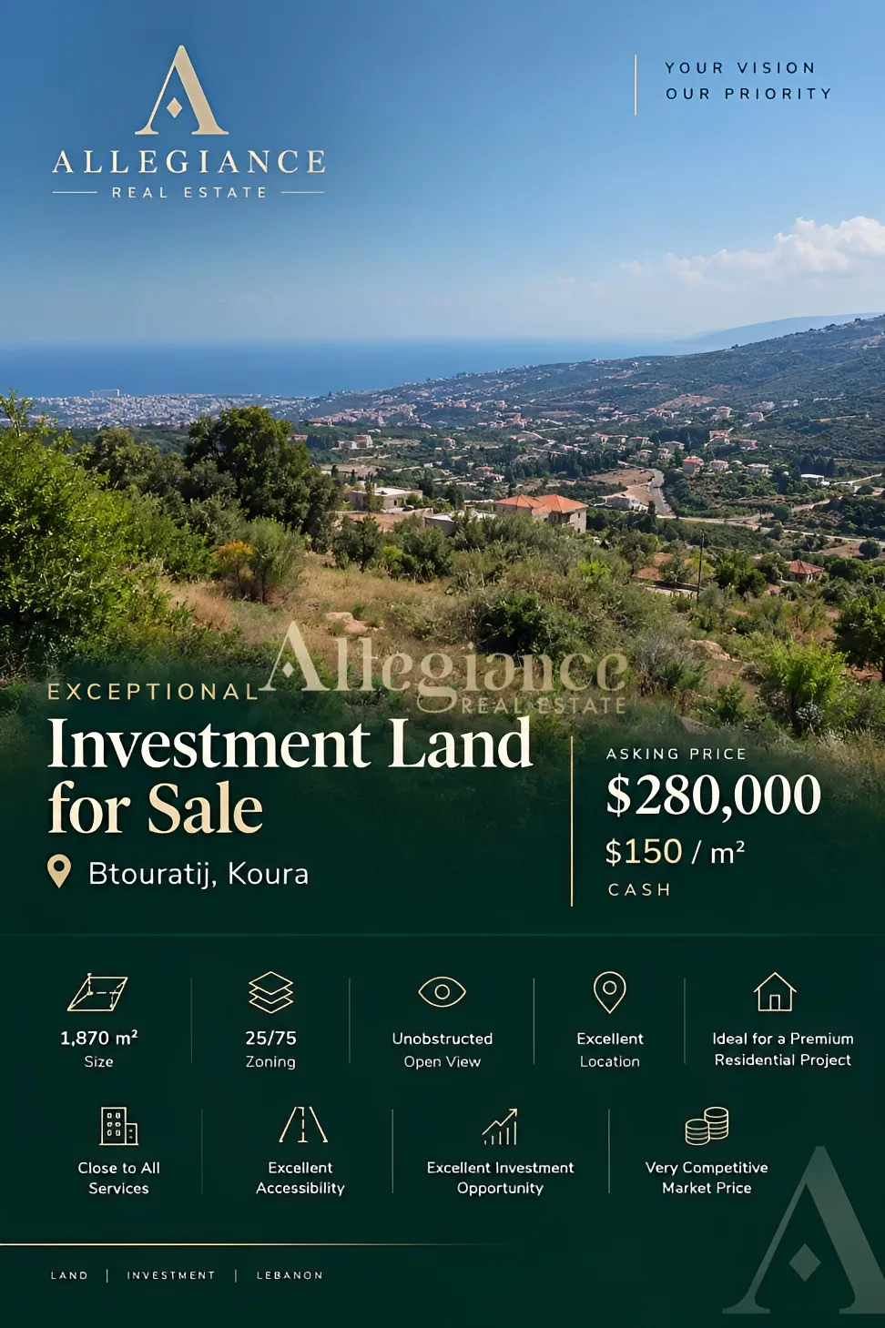 Residential Land for sale in Btouratij