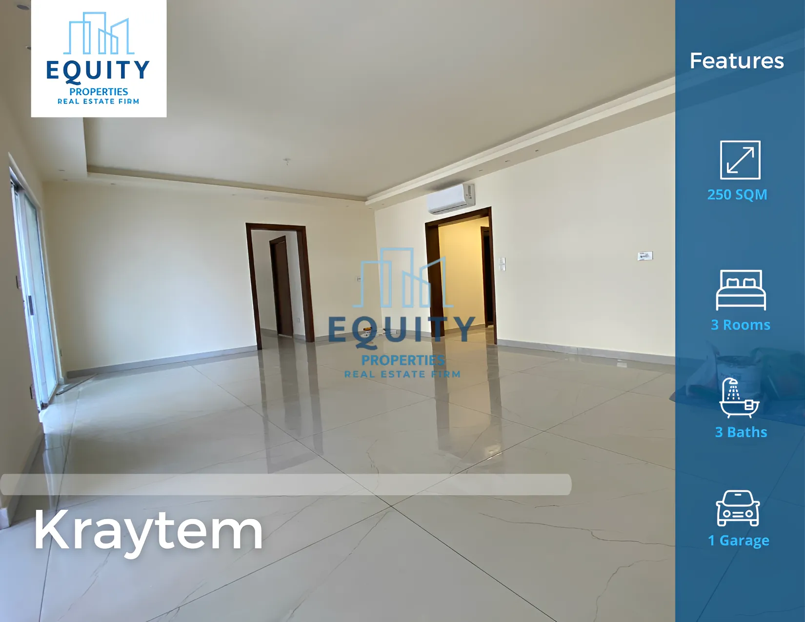 Apartment for Sale in Kraytem - 3 bed, 3 bath