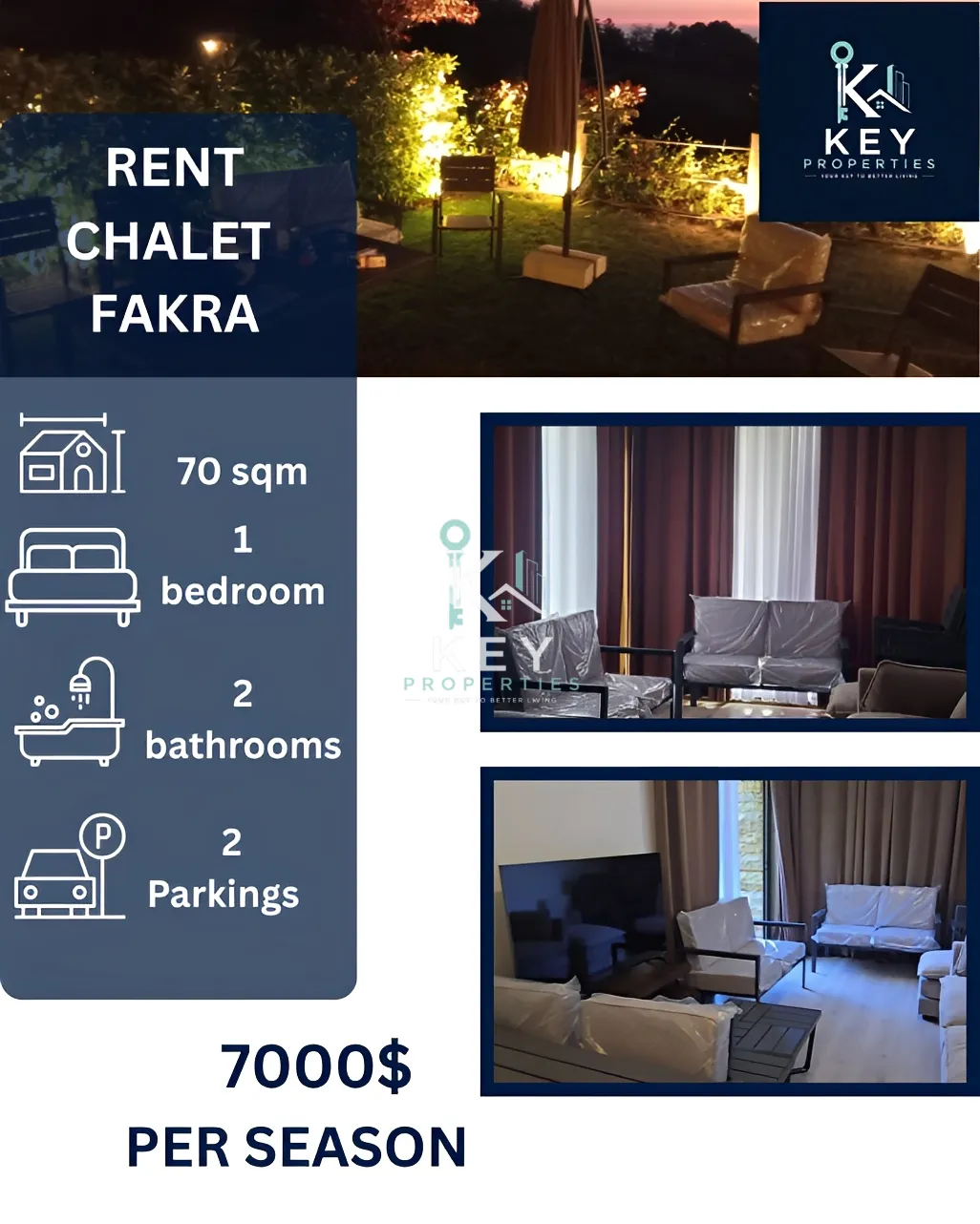 Chalet for rent in Faqra, Lebanon - 1 bed, 2 bath