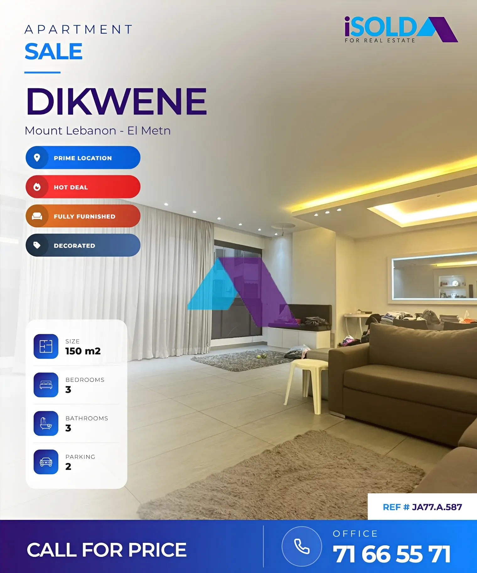 Apartment for sale in Dekwaneh