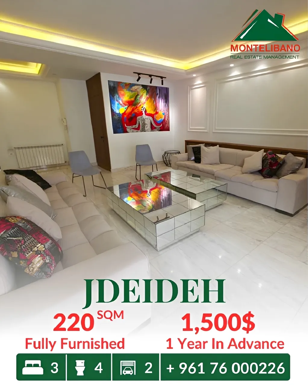 Apartment for rent in Jdeideh, Lebanon
