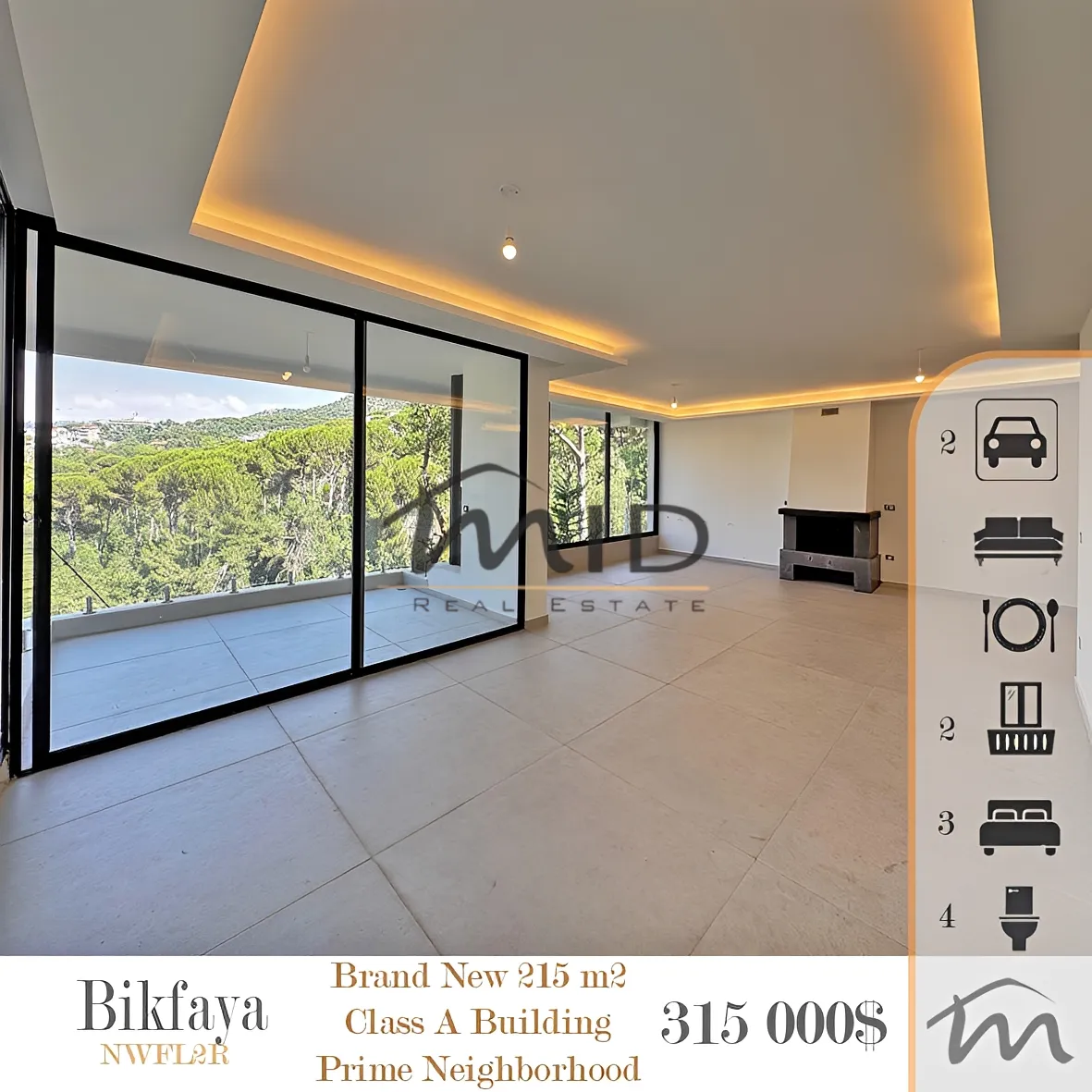 Apartment for sale in Bikfaiya, lebanon