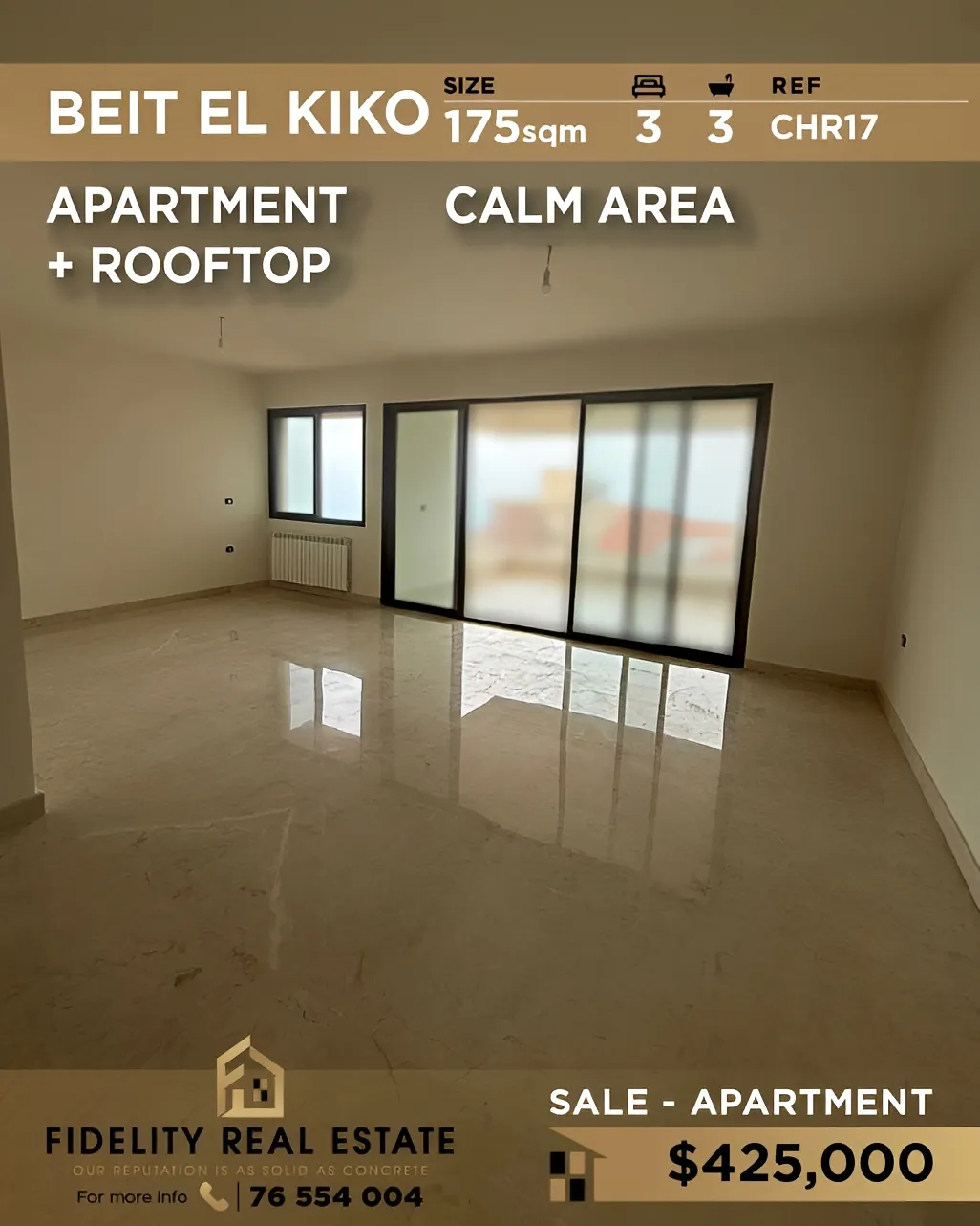 Apartment for sale in Beit El Kiko, Lebanon - 3 bed, 3 bath