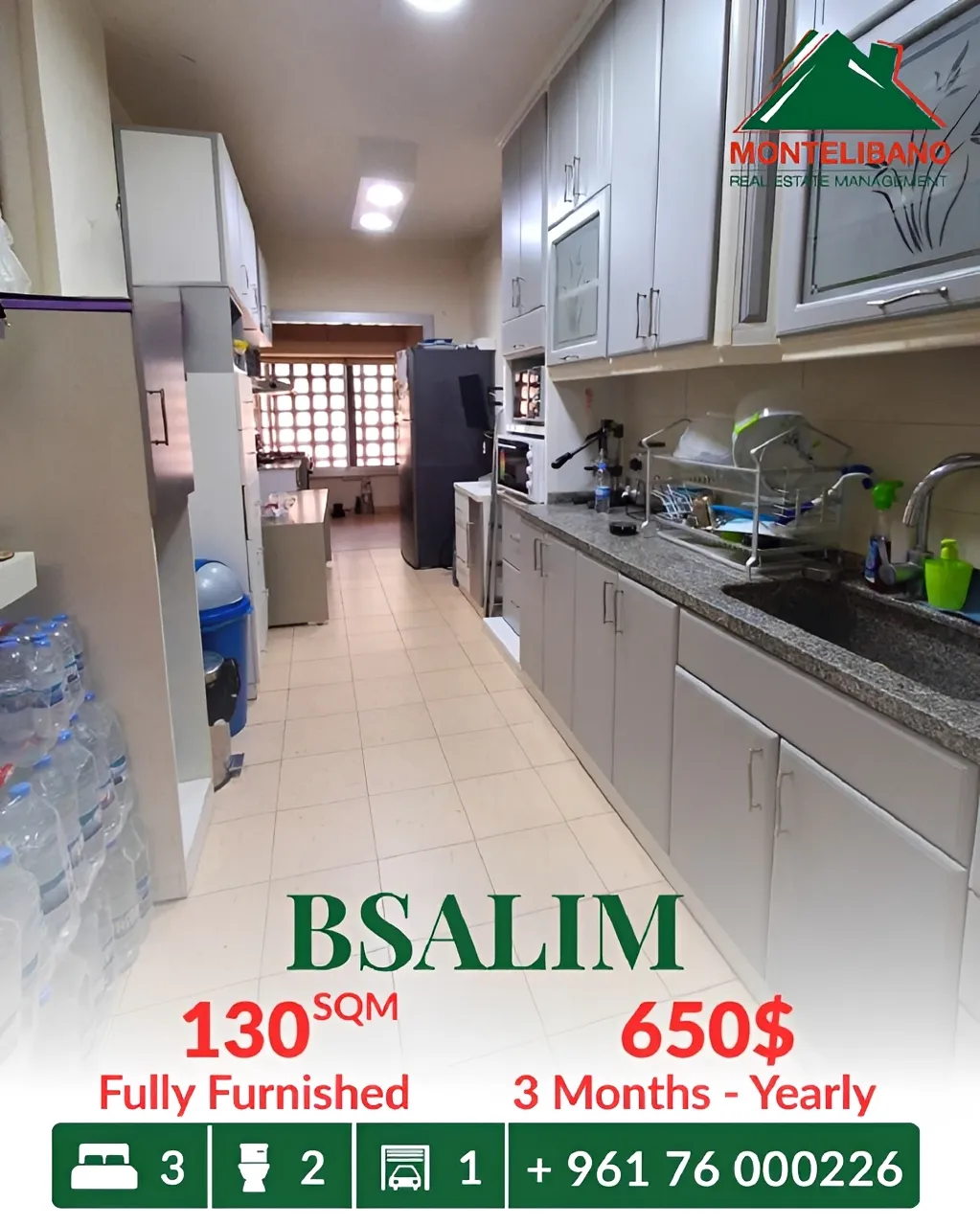Apartment for rent in Bsalim