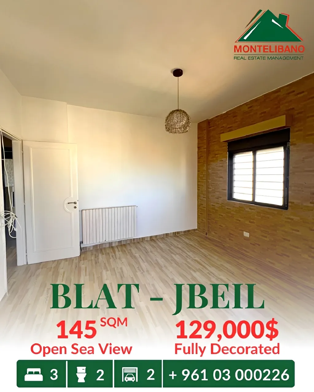 Apartment for sale in Blat, Lebanon