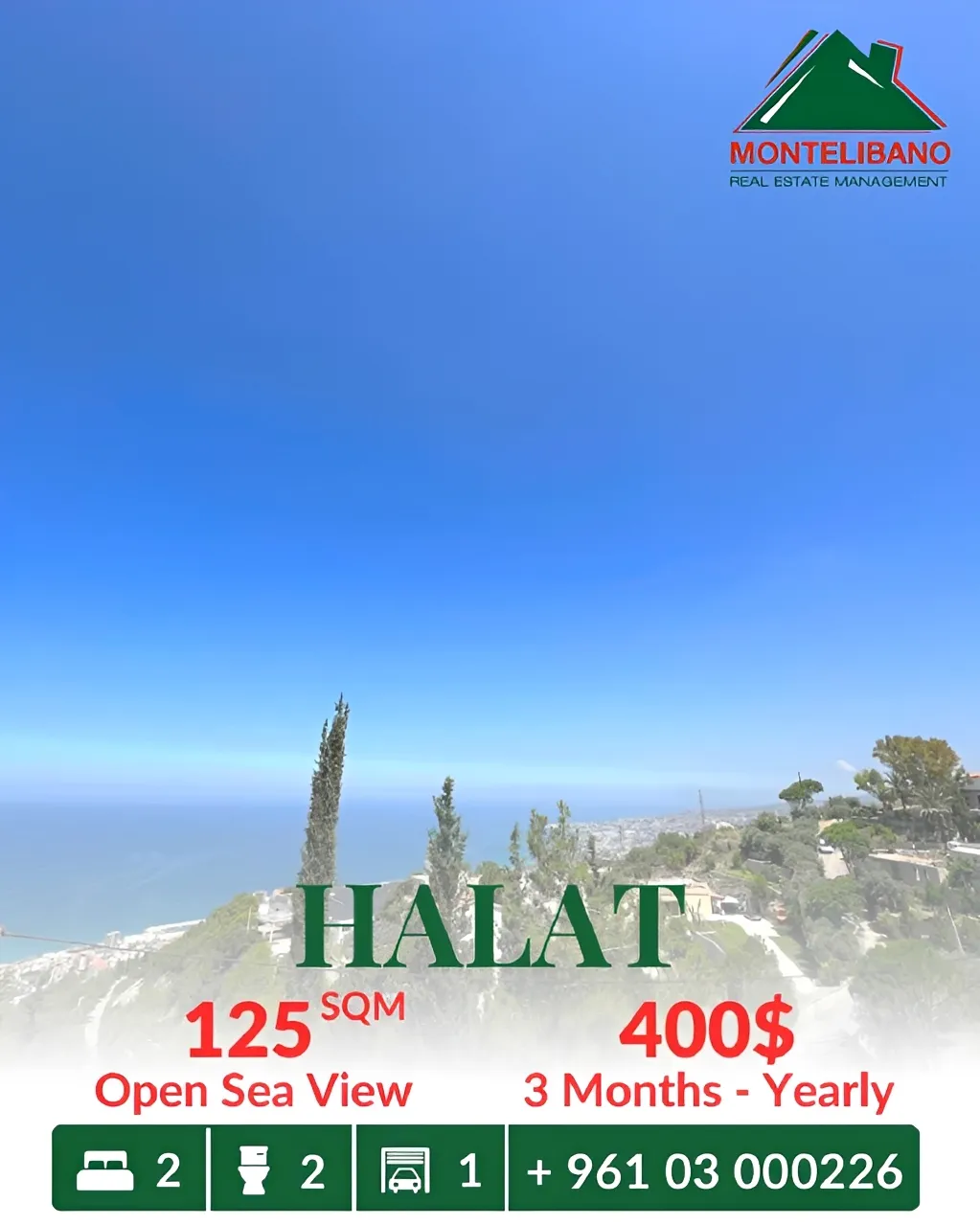Apartment for rent in Halat, Lebanon