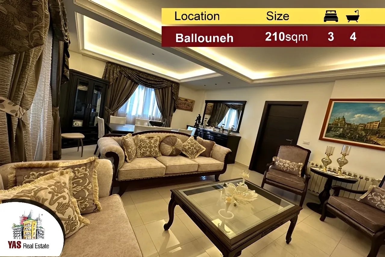 Apartment for Sale in Ballouneh - 3 bed, 4 bath