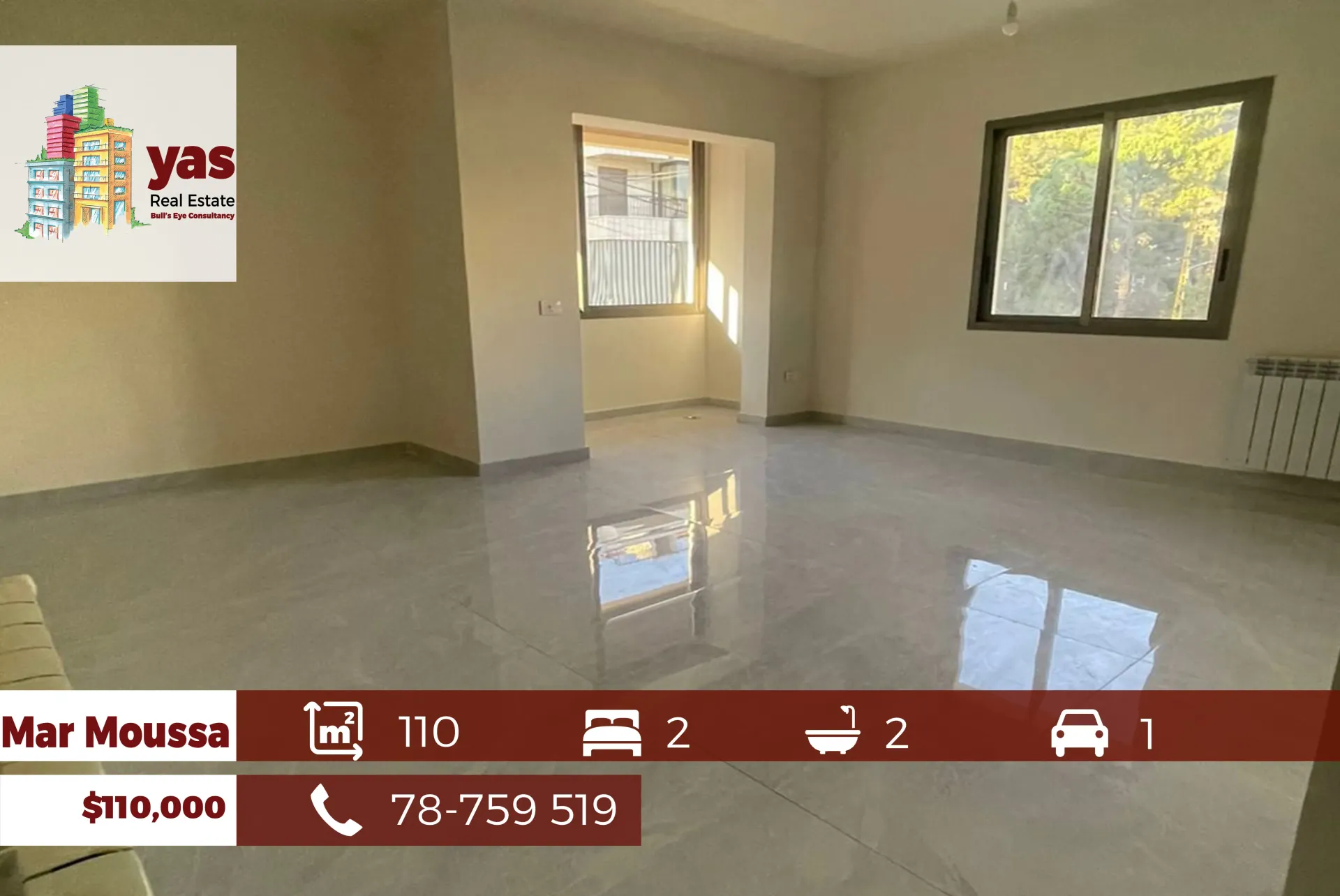 Apartment for Sale in Mar Moussa - 2 bed, 2 bath
