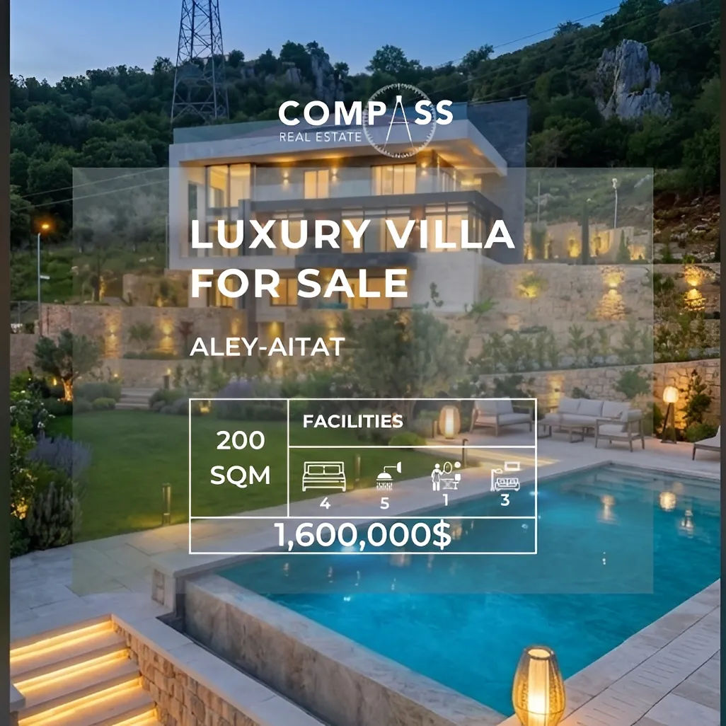 Villa for sale in Aley, Lebanon - 4 bed, 5.5 bath