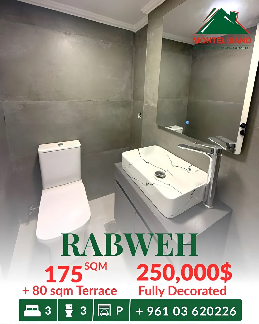 Apartment for sale in Rabweh, Bayrut, Lebanon