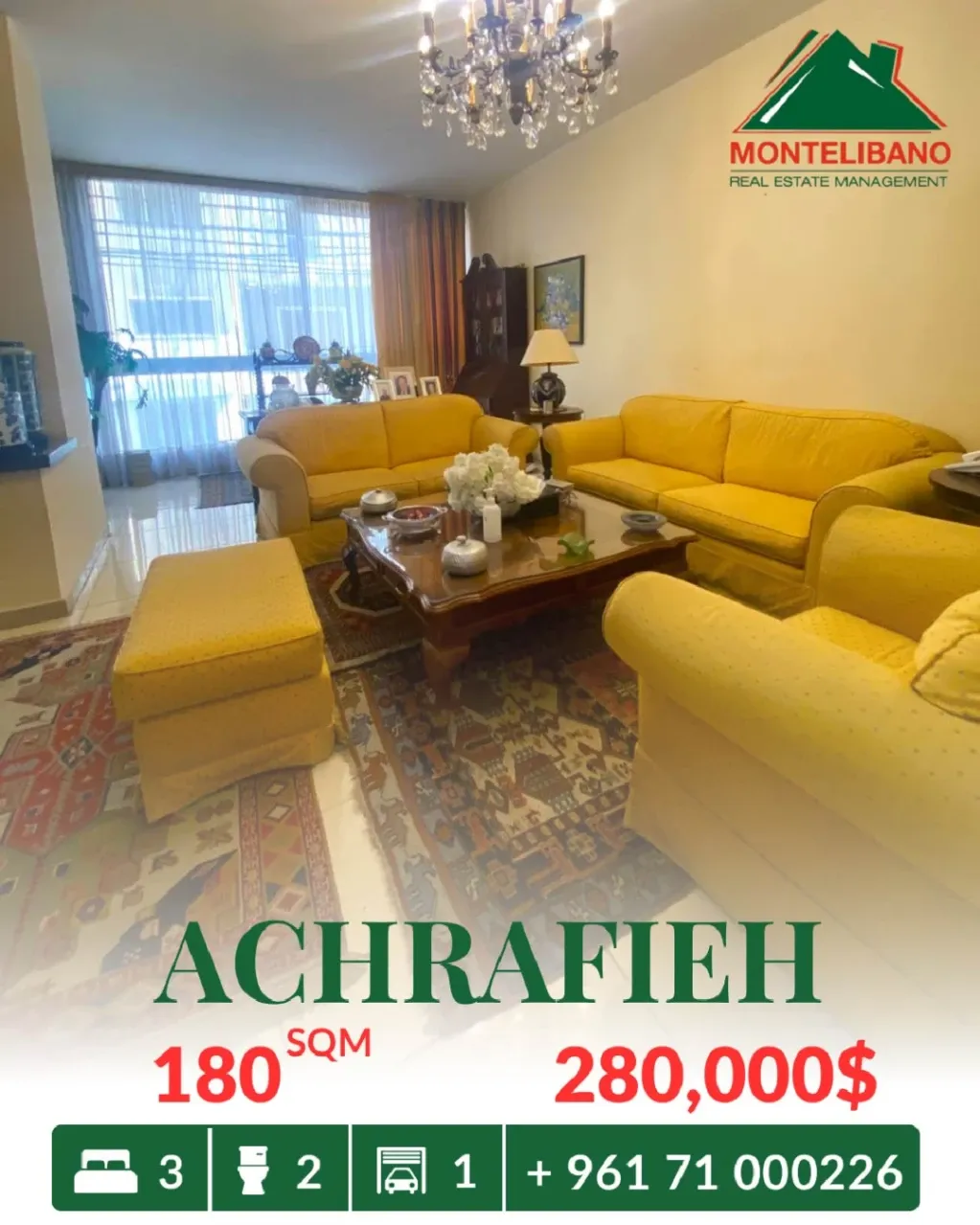 Apartment for sale in Achrafieh, Beirut, Lebanon