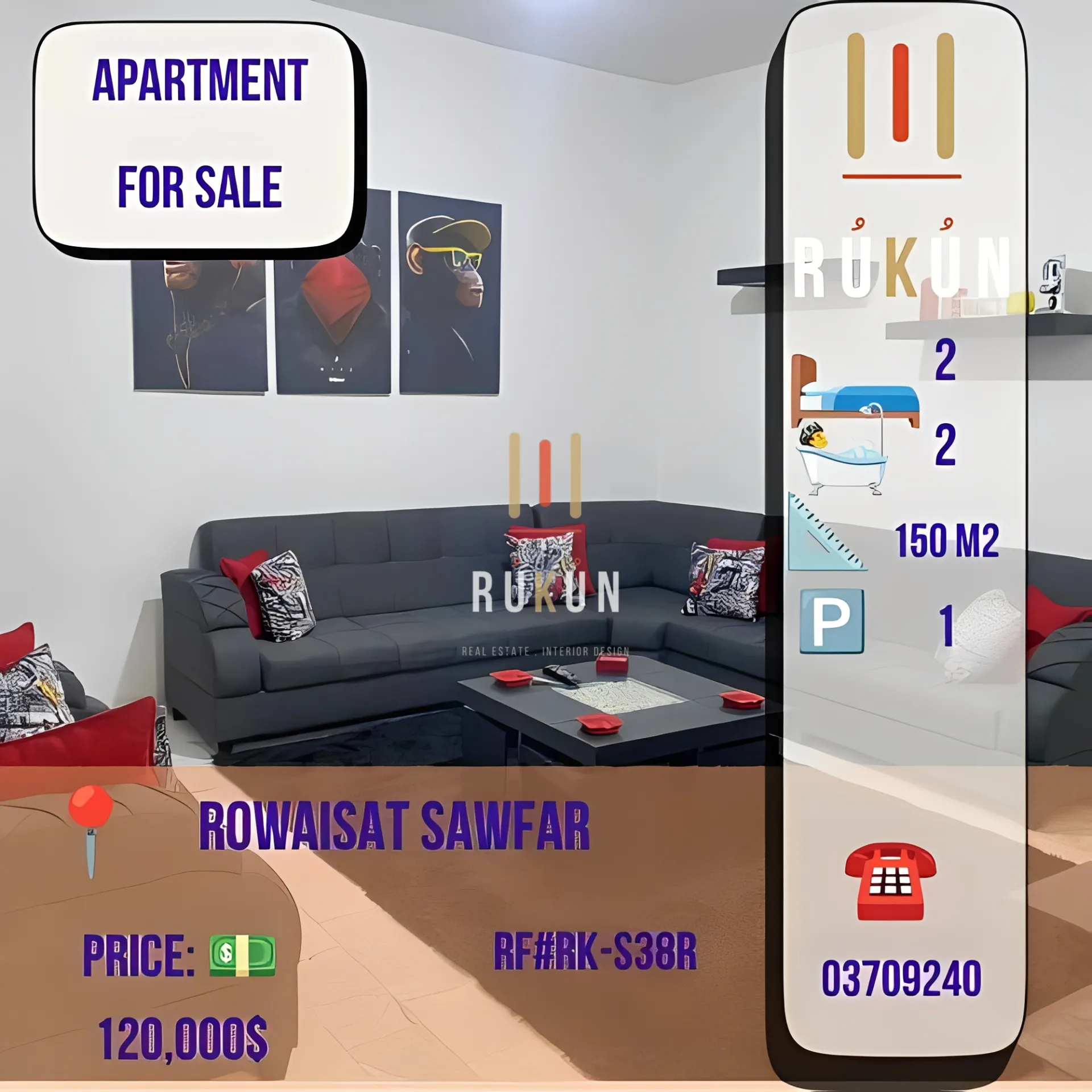Apartment for sale in Saoufar, Lebanon