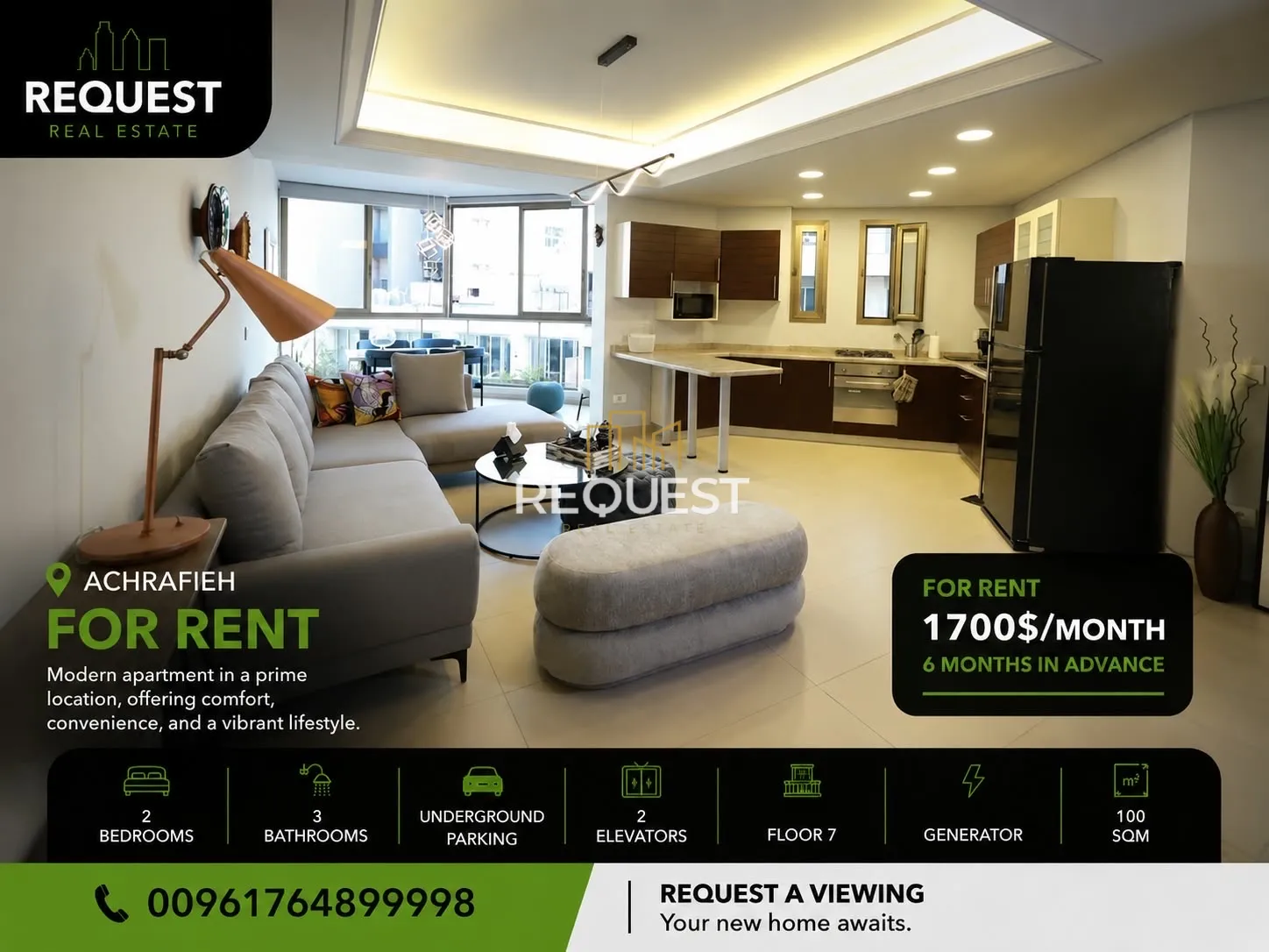 Apartment for rent in Achrafieh, beirut, lebanon
