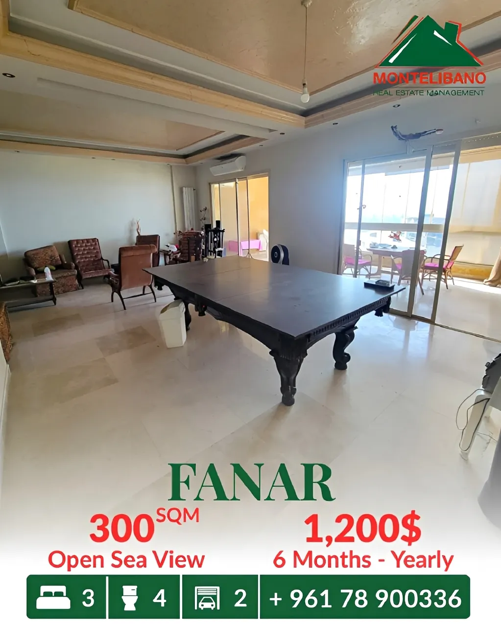 Apartment for rent in Fanar - 3 bed, 4 bath