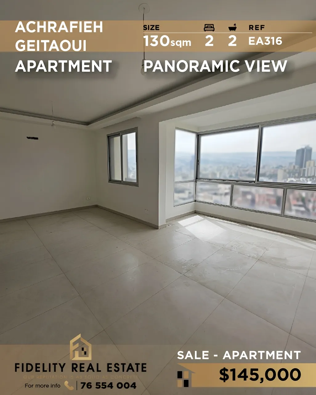 Apartment for sale in Achrafieh, Beirut, Lebanon - 2 bed, 2 bath