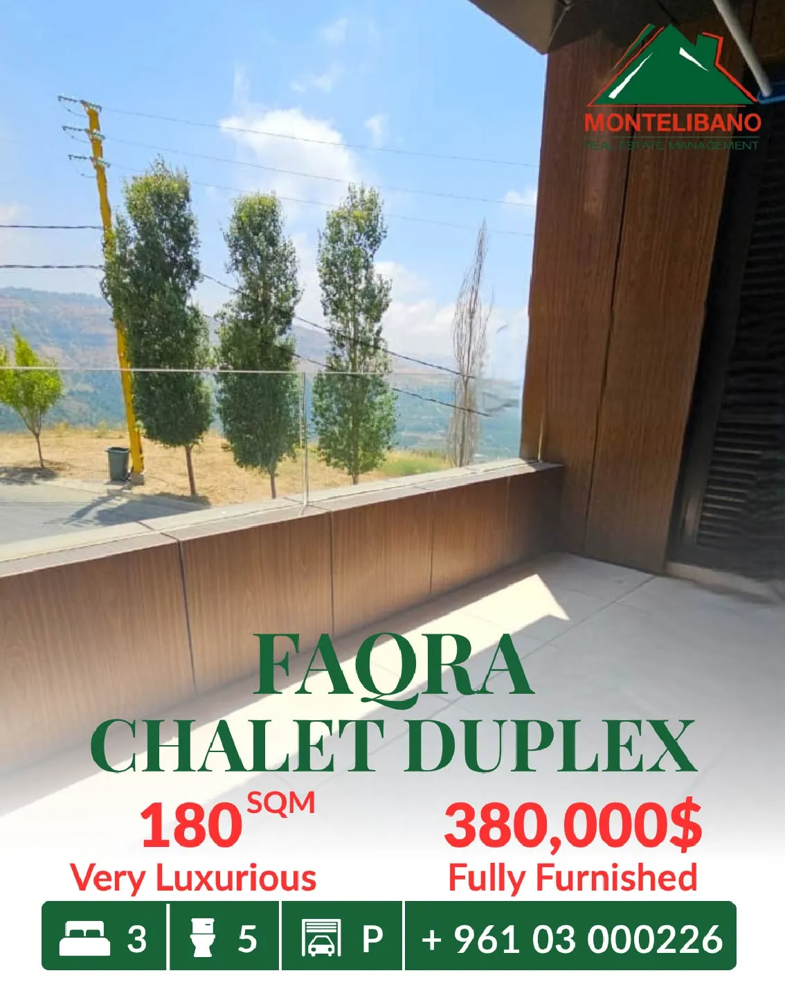 Duplex for sale in Faqra, Lebanon