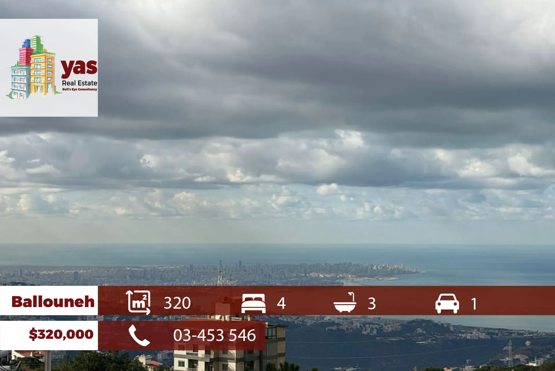 Apartment for Sale in Ballouneh - 4 bed, 3 bath