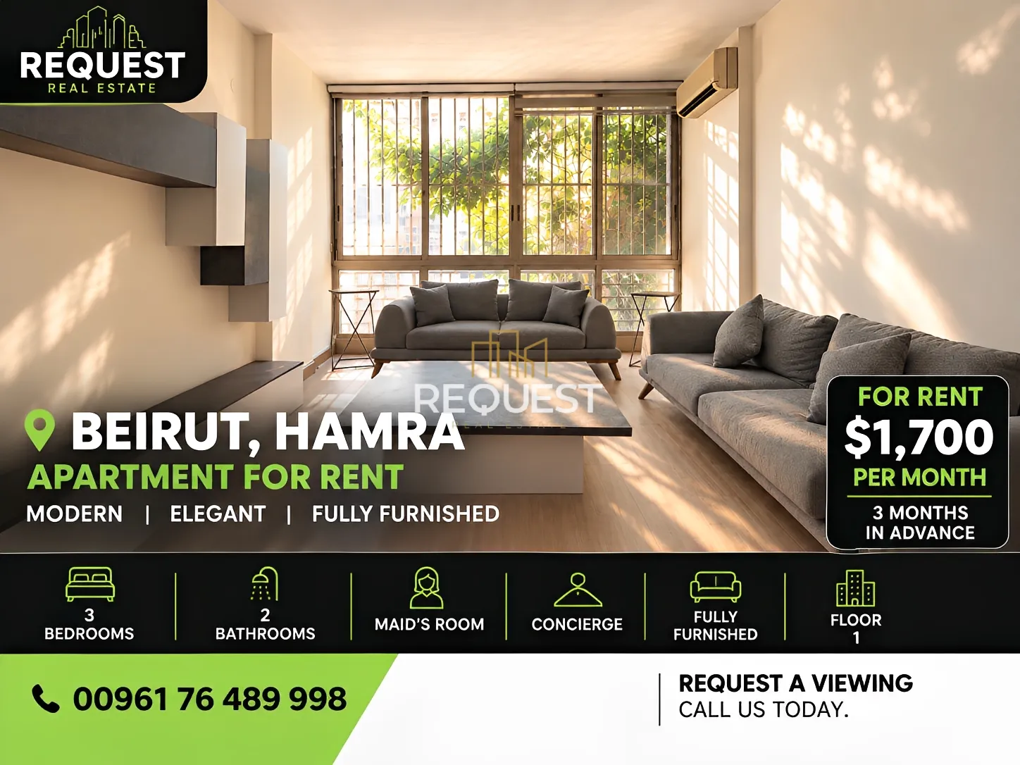 Apartment for rent in Hamra
