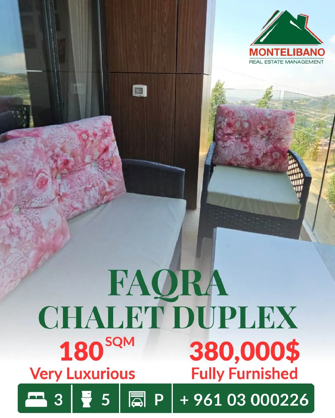 Duplex for sale in Faqra, Lebanon - 3 bed, 5 bath