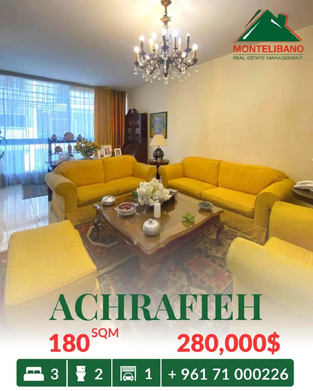Apartment for sale in Achrafieh, Beirut, Lebanon