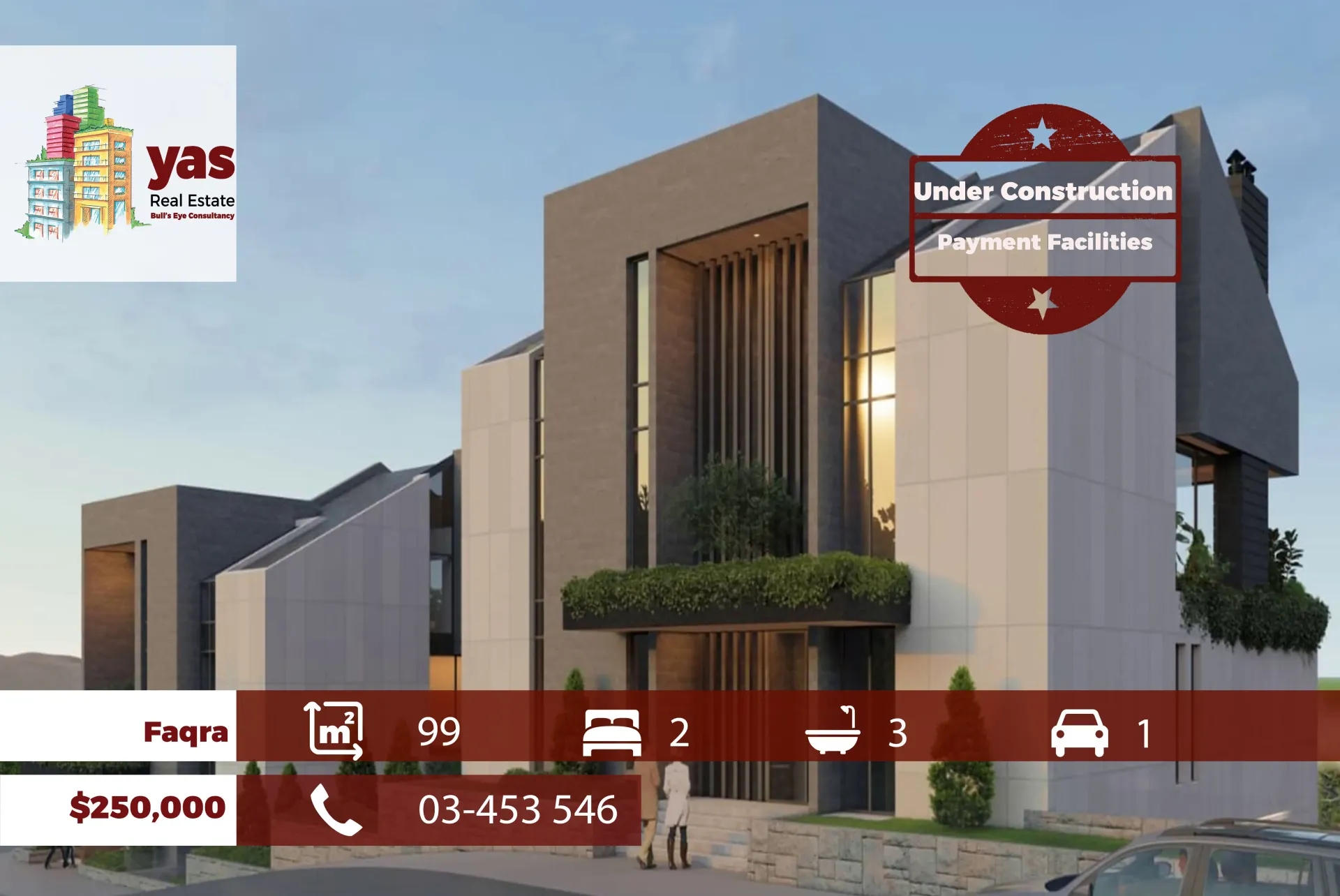 Chalet for Sale in Faqra - 2 bed, 3 bath