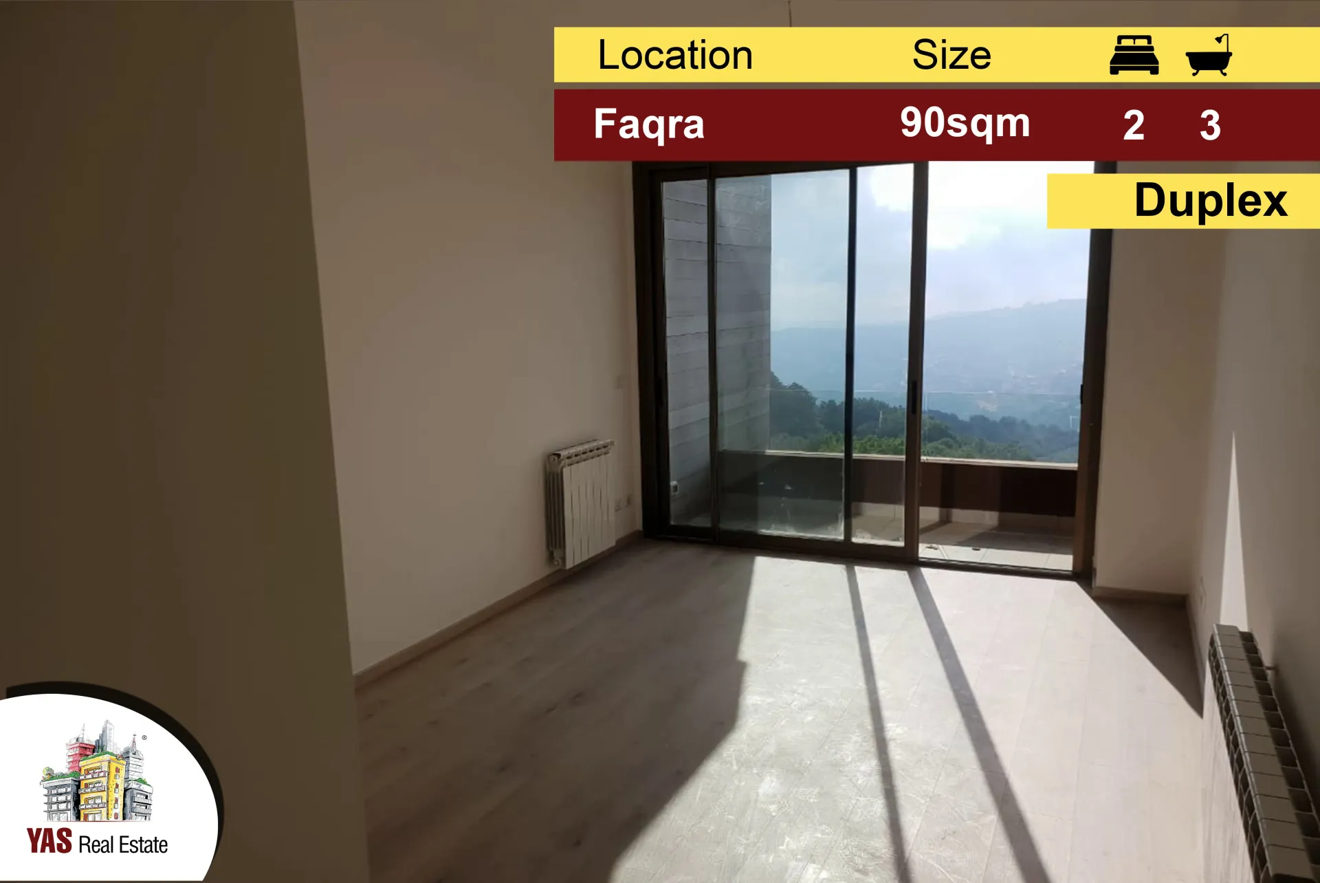 Apartment for Sale in Faqra - 2 bed, 3 bath