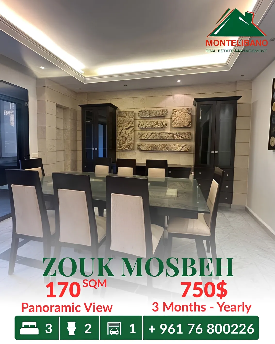 Apartment for rent in Zouk Mosbeh, Lebanon