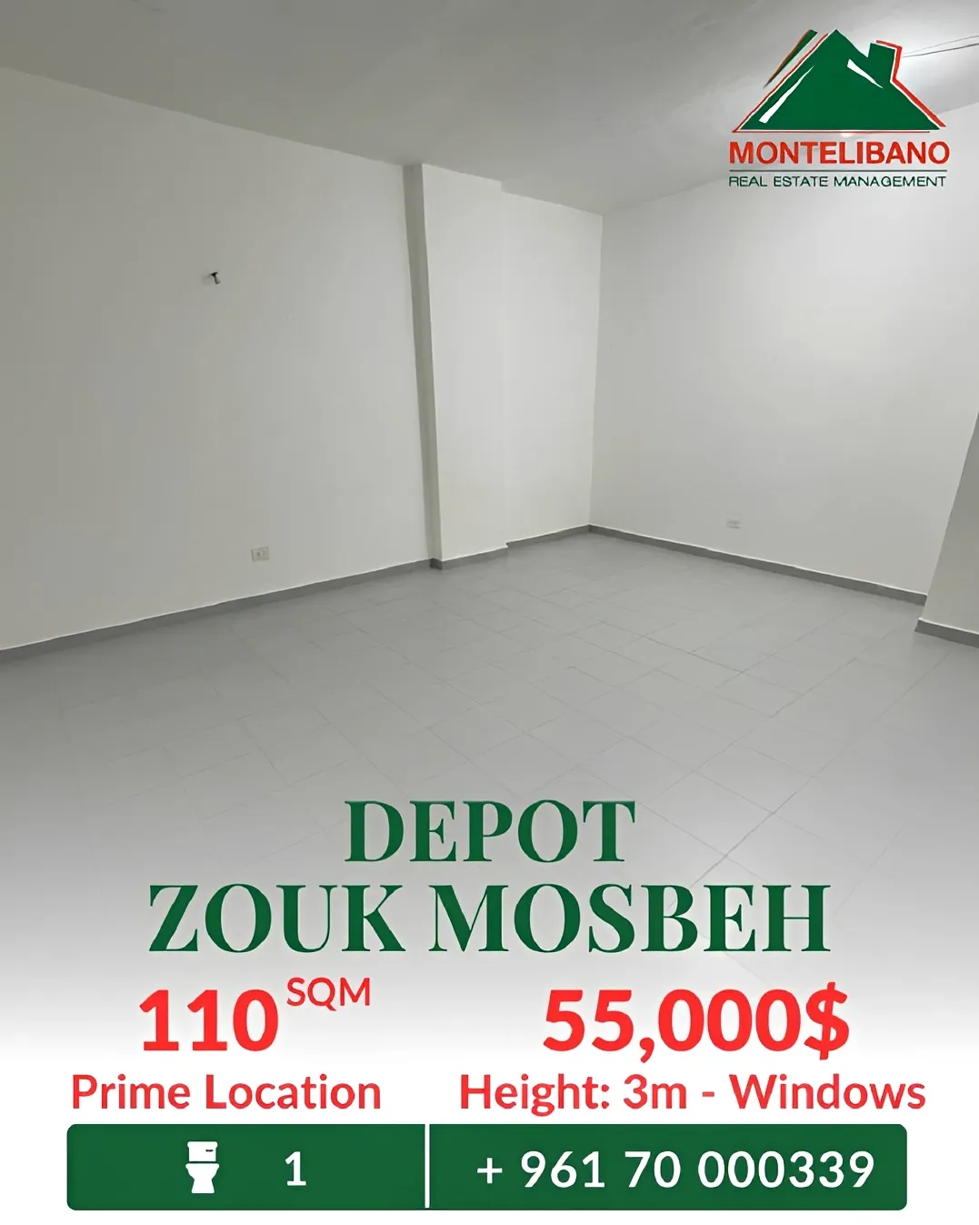 Warehouse for sale in Zouk Mosbeh, Lebanon