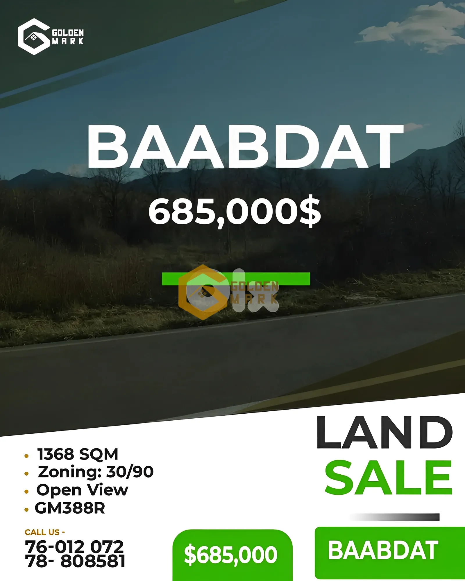 Land for Sale in Baabdat