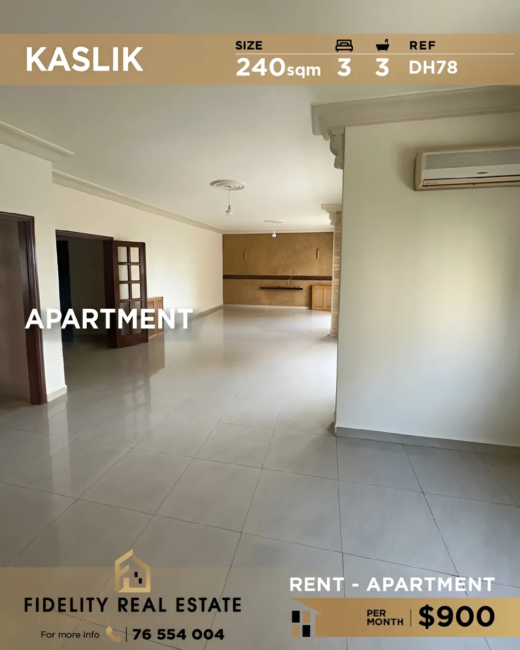 Apartment for rent in Kaslik, Lebanon - 3 bed, 3 bath