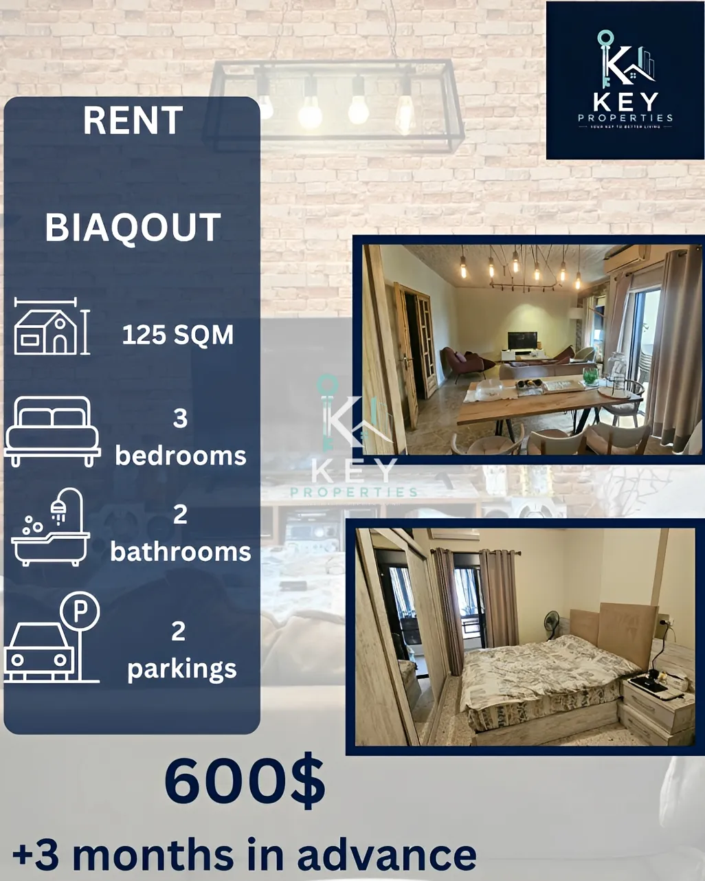 Apartment for rent in Biaqout