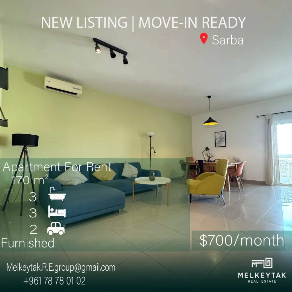 Apartment for rent in Sarba, Lebanon