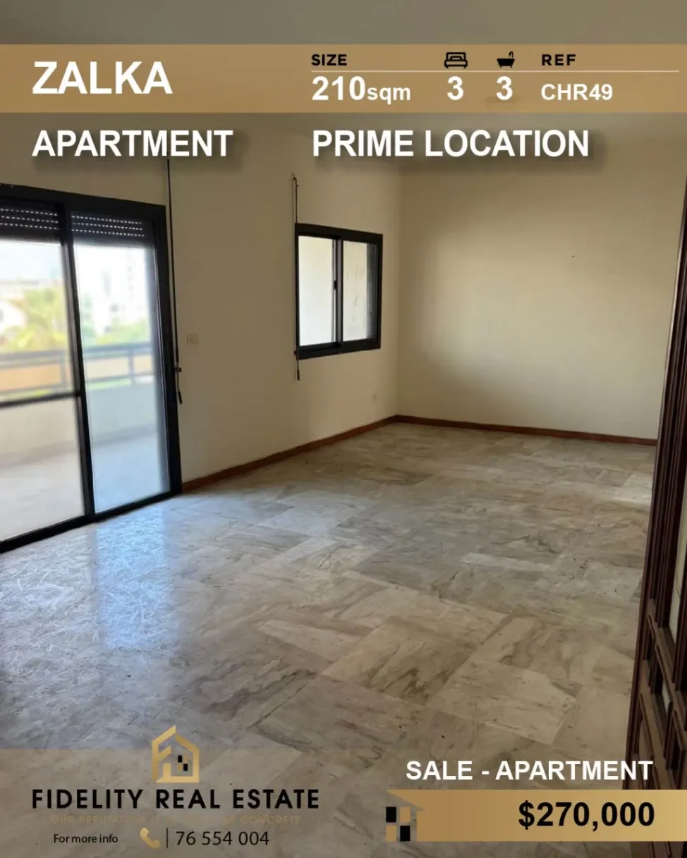 Apartment for sale in Zalqa, Lebanon