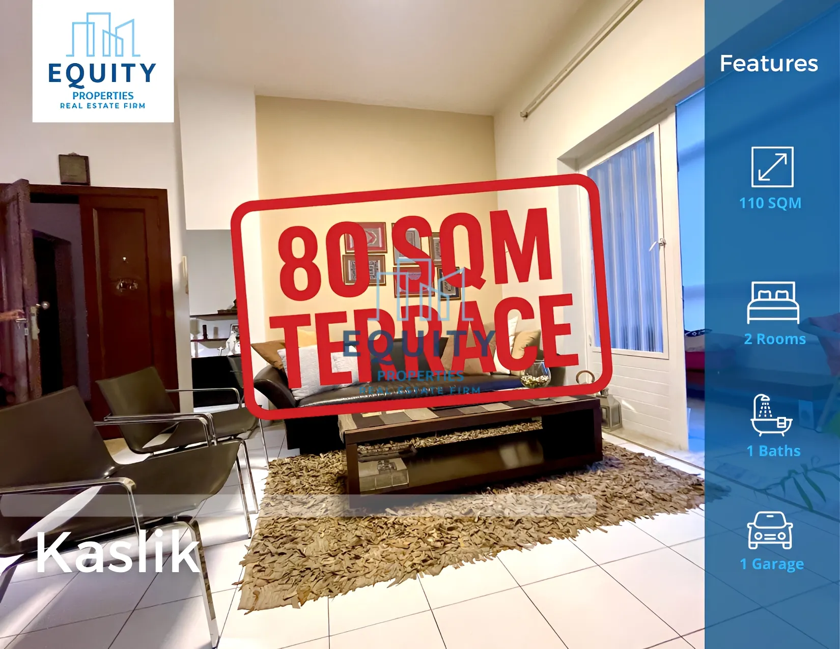 Apartment for Sale in Kaslik - 2 bed, 1 bath