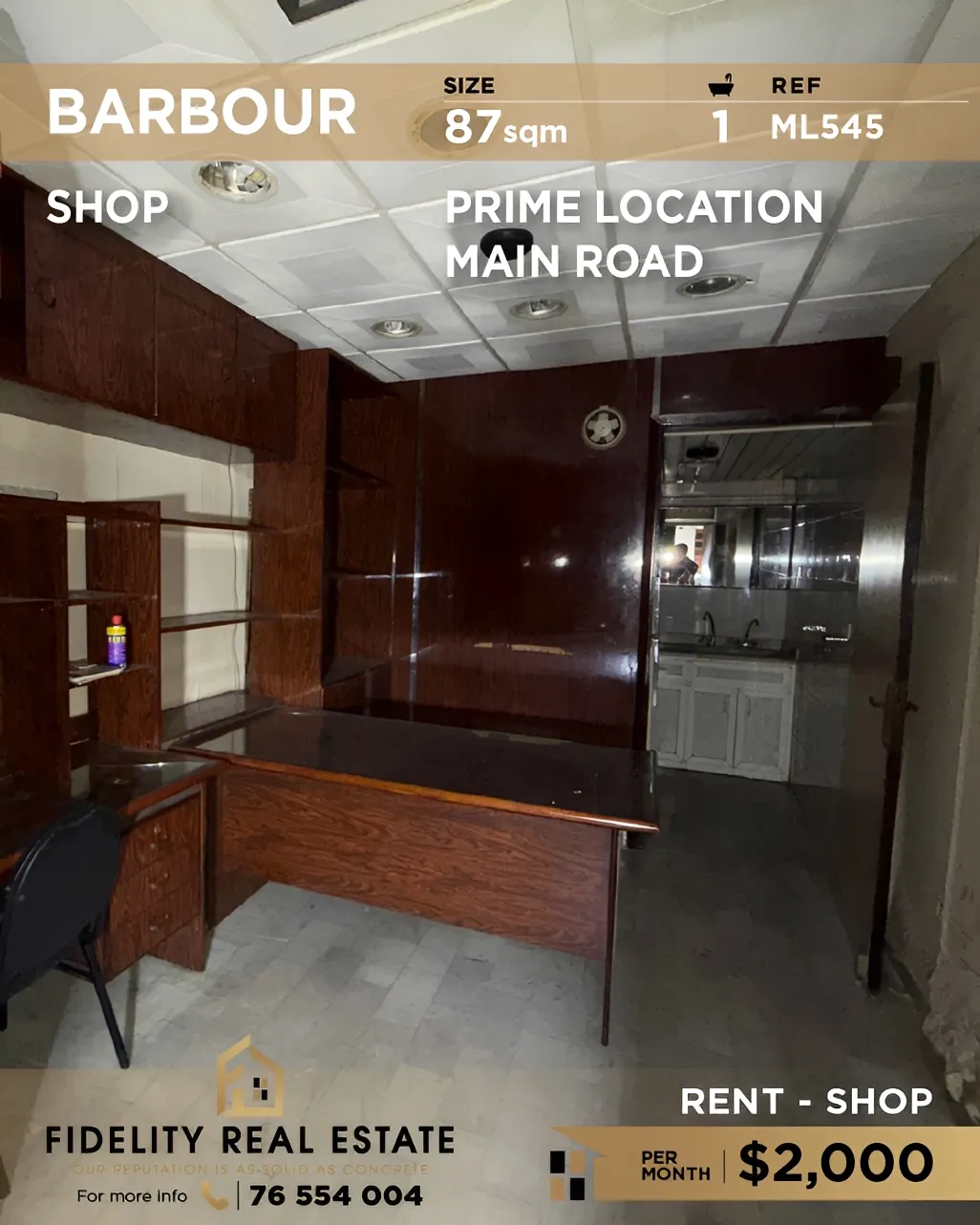Shop for rent in Barbour, Beirut