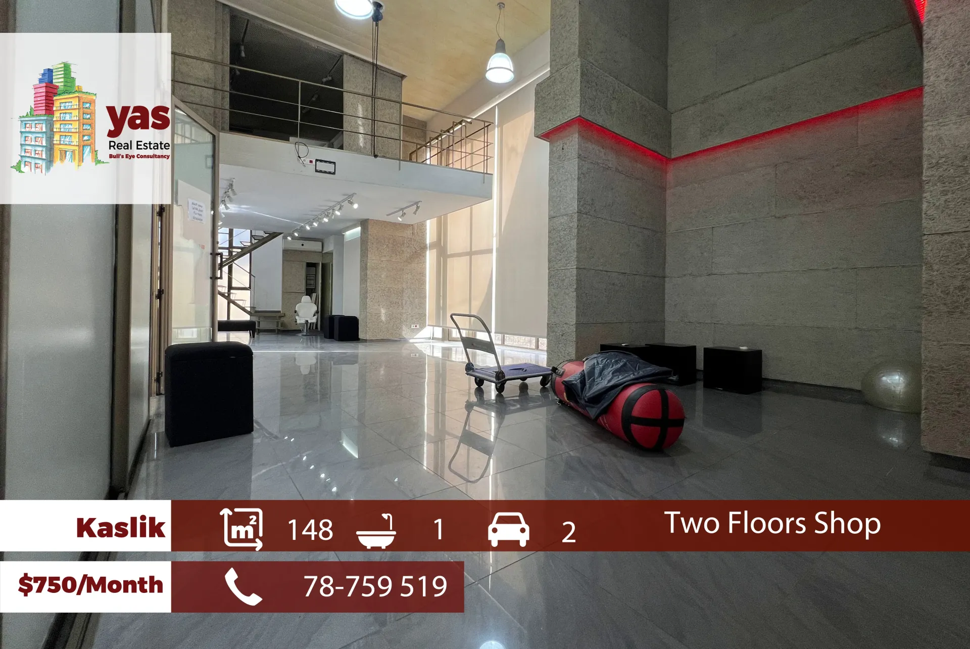 Shop for rent in Kaslik