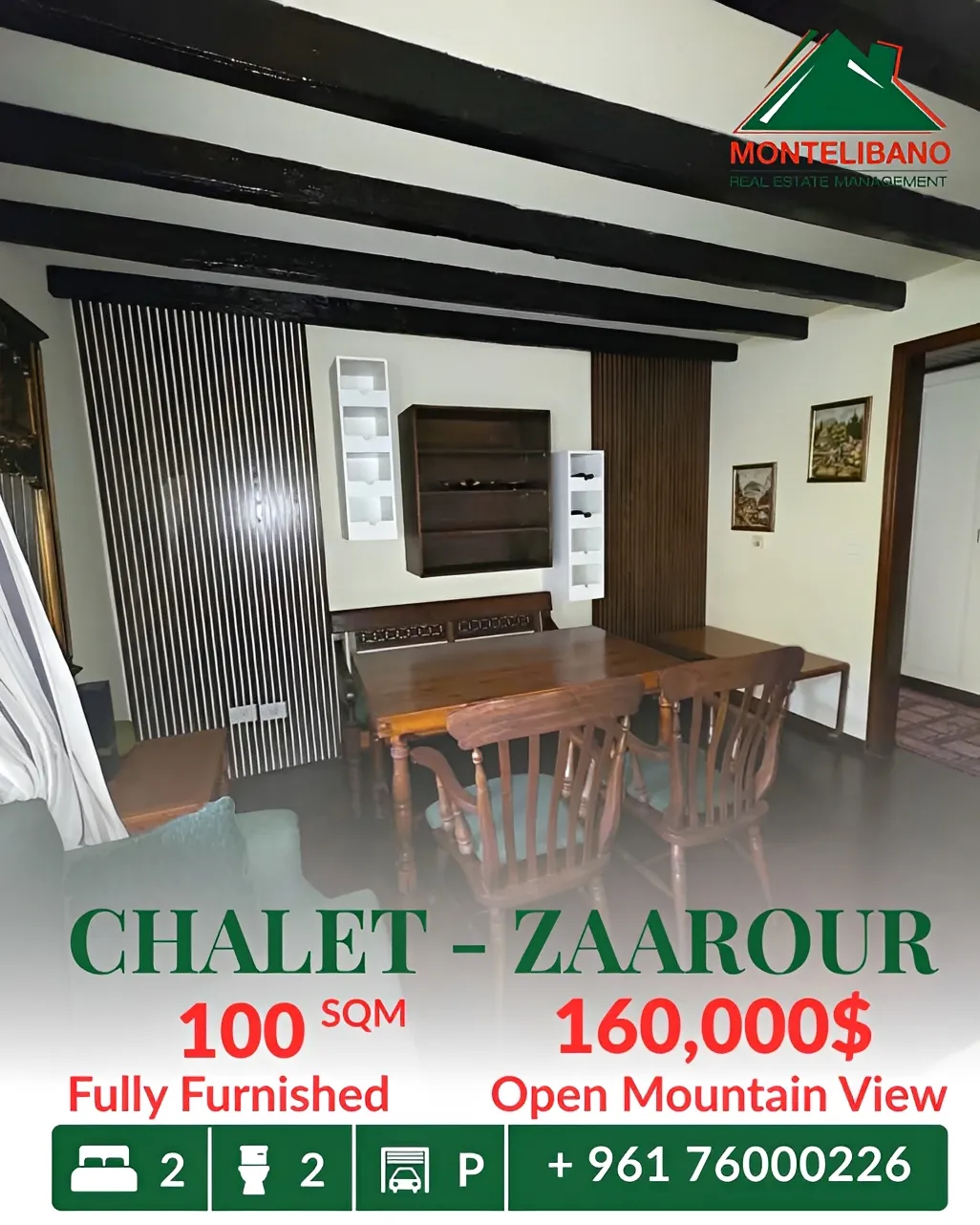Chalet for sale in Zaarour
