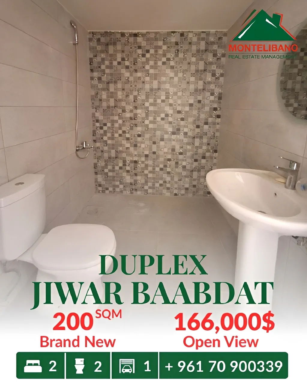 Duplex for sale in Baabdat, Lebanon