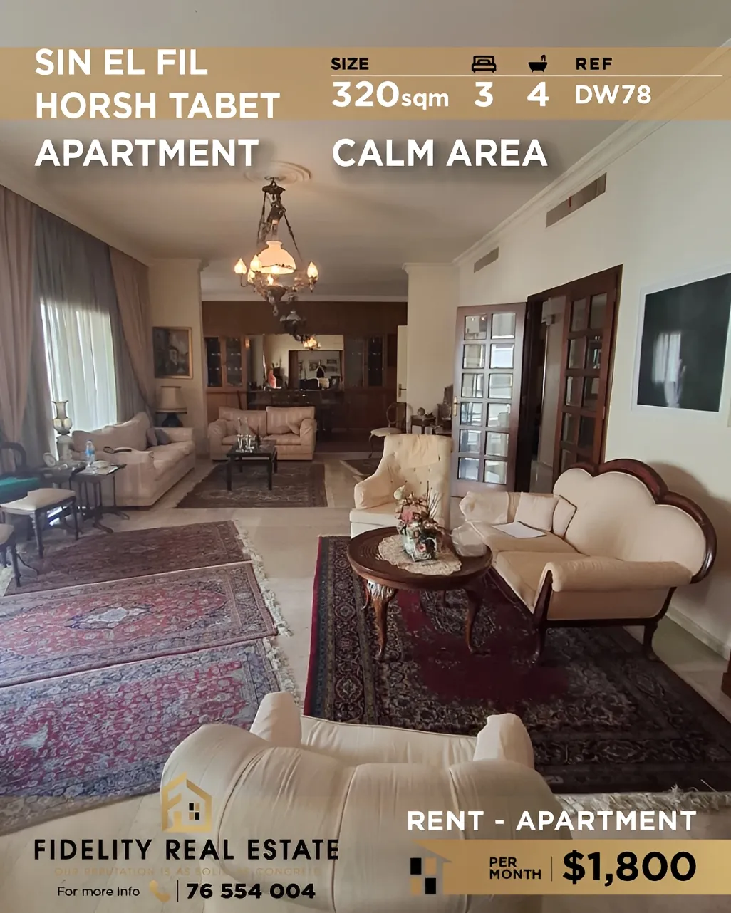 Apartment for rent in Horch Tabet, Lebanon - 3 bed, 4 bath