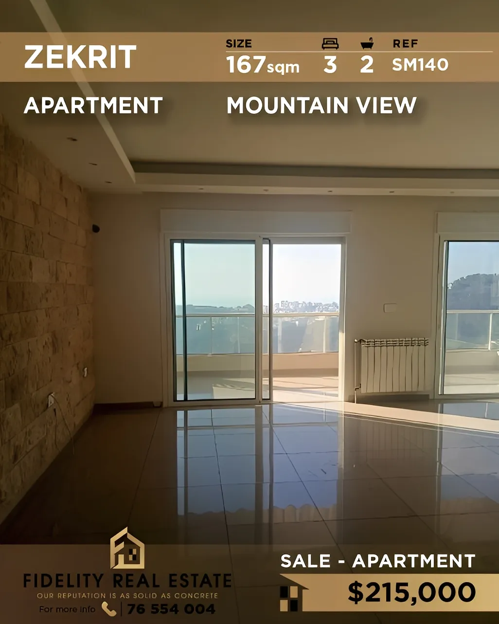 Apartment for Sale in Zikrit, Lebanon - 3 bed, 2 bath